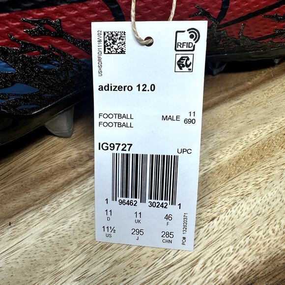 Adidas Marvel X Adizero 12.0 Spider-Man Football Cleats Men\'s 11.5 Red IG9727 main image 5
